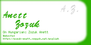 anett zozuk business card
